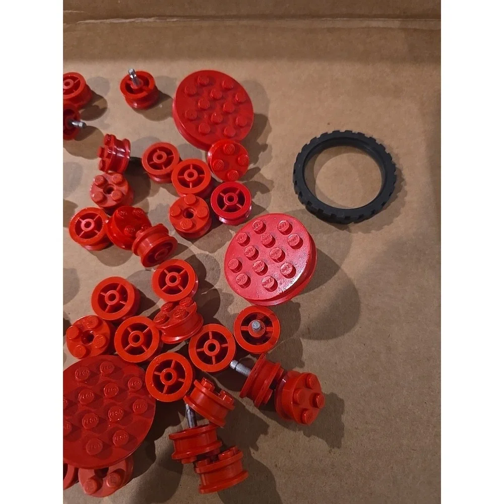 Vintage LEGO Red Wheels and Tires Lot Bricks‎ Parts Pieces
